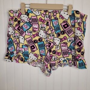Hello Kitty Retro Print Pajama Shorts I Love The 90's Size XL